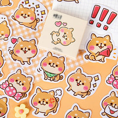 45pcs Shiba Inu Boxed Stickers for Scrapbooking and Crafts