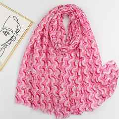 Geometric Hot Stamping Frayed Edge Scarf for Women