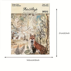 Single Sided Pattern Paper DIY Photo Album Scrapbook Fox