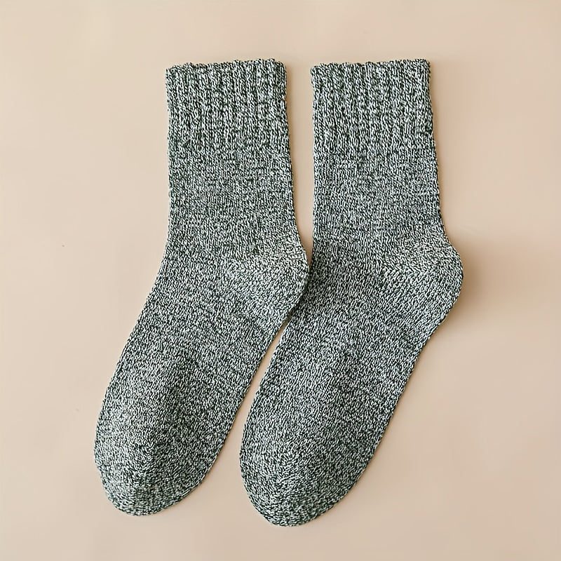 5 Pairs Women's Crew Socks Warm Mid Tube Stockings