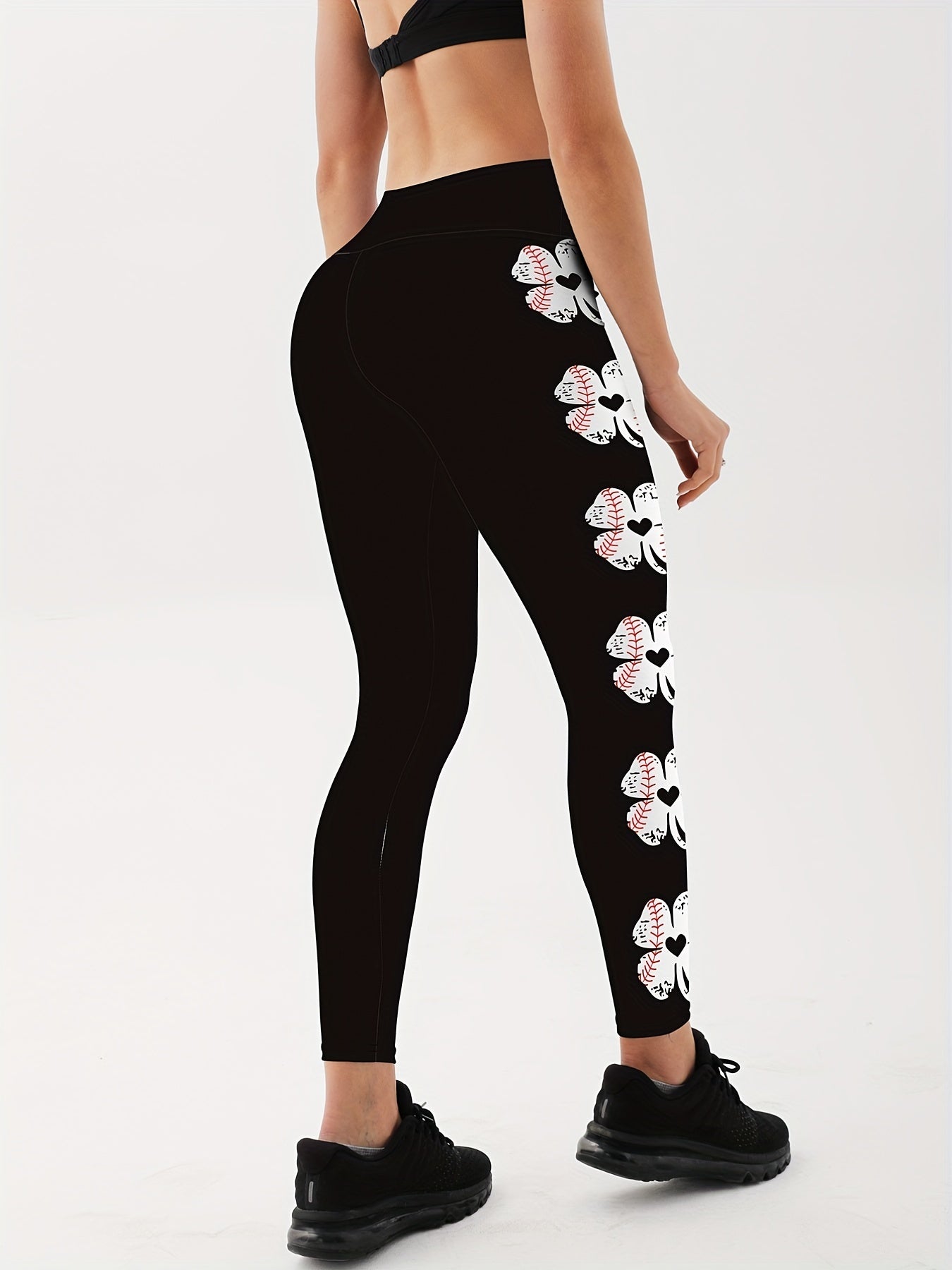 High Waist Dog Paw Print Yoga Leggings Slim Fitted Sports Pants for Women