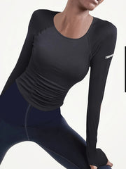 Long Sleeve Round Neck Slim Fit Yoga Top