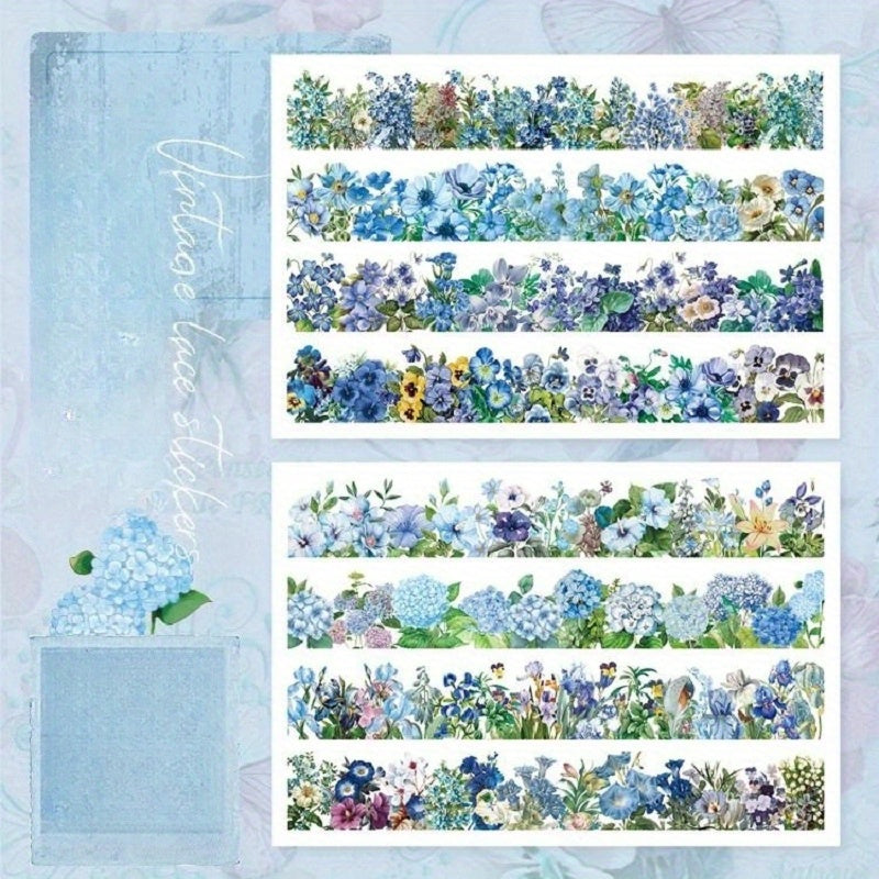 School Supplies Sticker Pack Blooming Garden Series for Journaling 4 Sheets