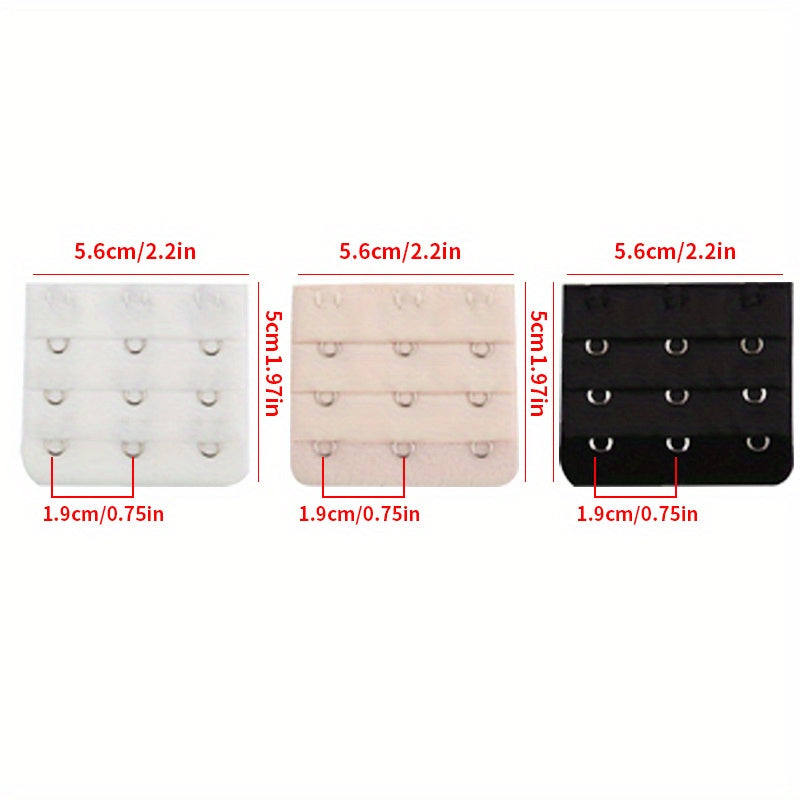 3pcs Bra Extenders Hooks for Comfortable and Adjustable Fit Women's Lingerie