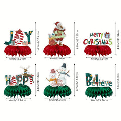 Christmas Tabletop Decor Honeycomb Layout Party Decor