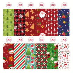 24 Sheets Double Sided Christmas Pattern Paper for DIY Background