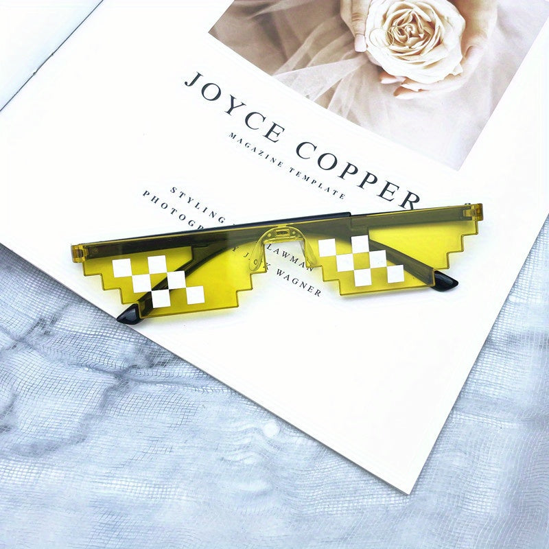 Mosaic Pattern Funny Glasses for Men Sunglasses Props Party Accessories