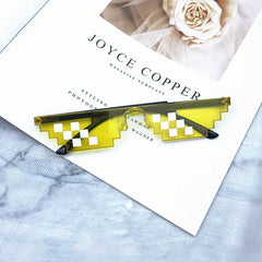 Mosaic Pattern Funny Glasses for Men Sunglasses Props Party Accessories