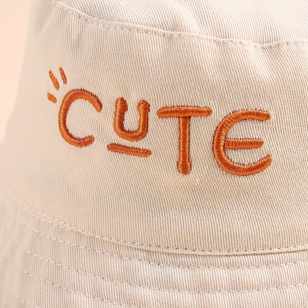 Fisherman Hat Letter Embroidery Breathable Sun Protection Bucket Hat