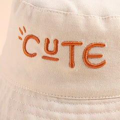 Fisherman Hat Letter Embroidery Breathable Sun Protection Bucket Hat