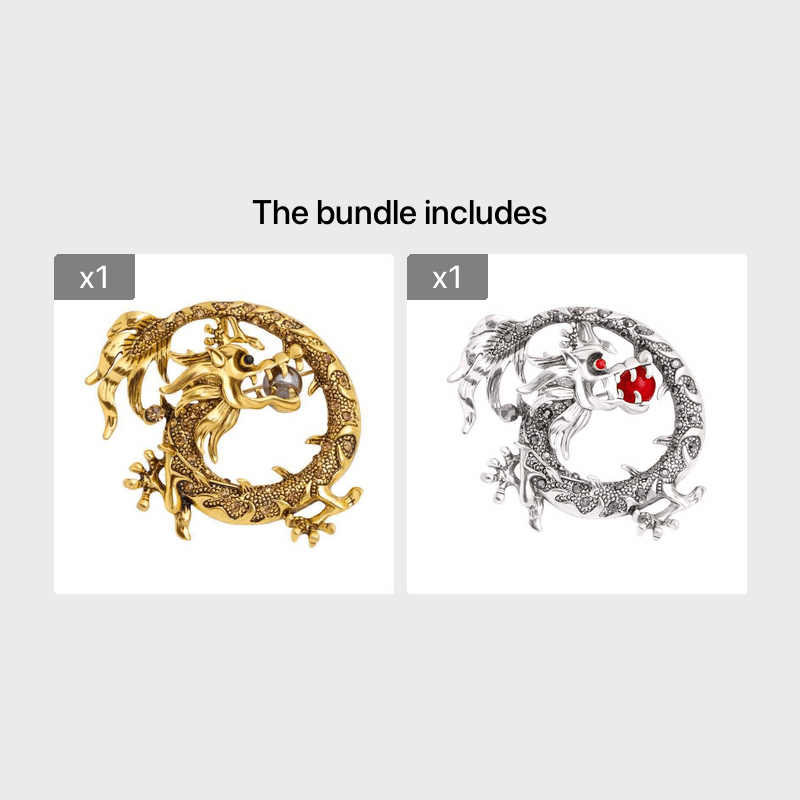 Alloy Zodiac Dragon Brooch Men's Corsage Pin
