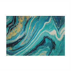4pcs Golden Mable Placemats Table Runner Swirls Agate Table Mats Indoor Outdoor