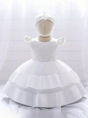 1st Birthday Party Dress Baby Girl with Headband Princess Dress