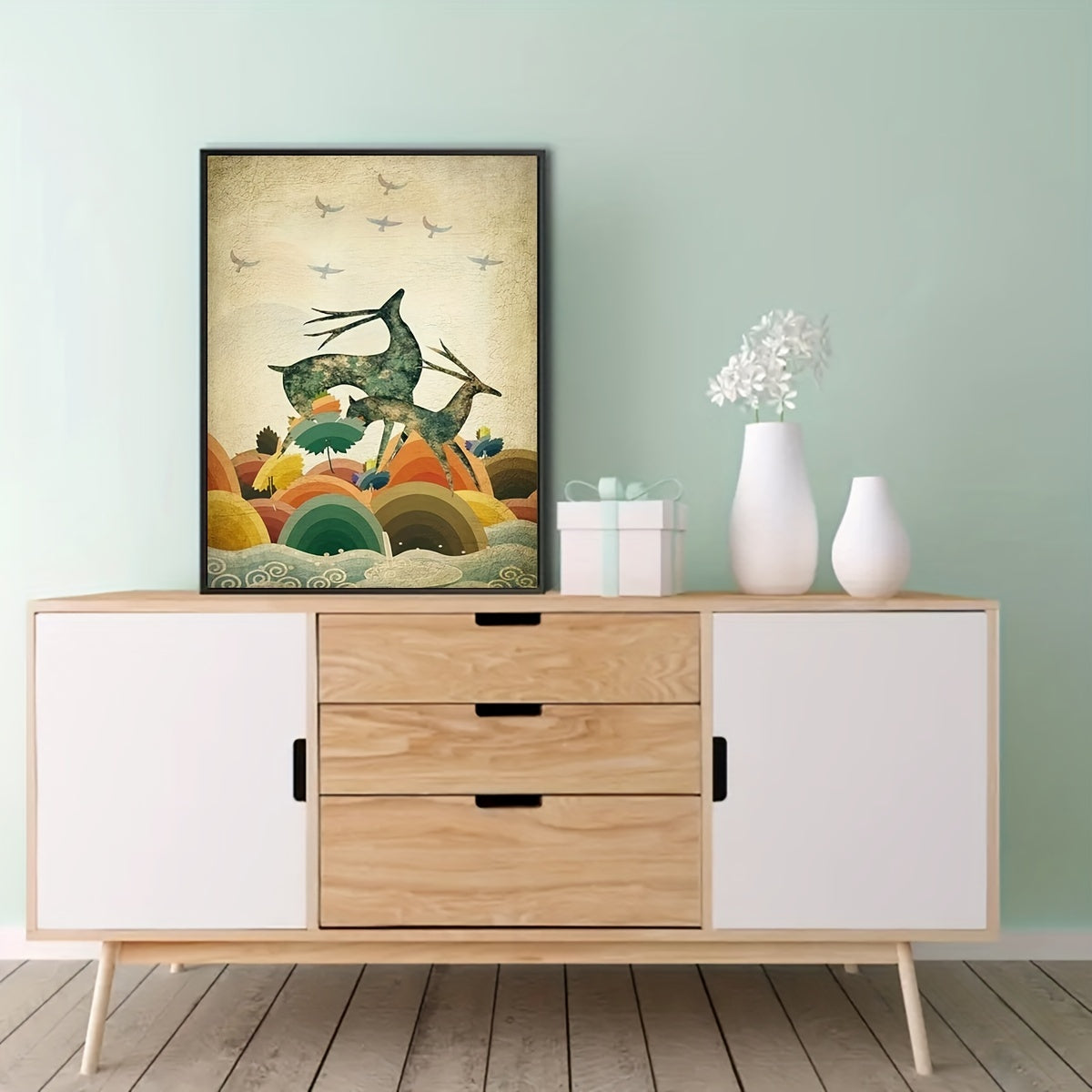 5D DIY Full Round Reindeer Diamond Painting