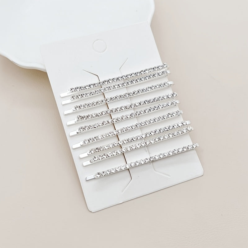 9pcs Rhinestone Bobby Pins Fairy Girl Hair Accessories