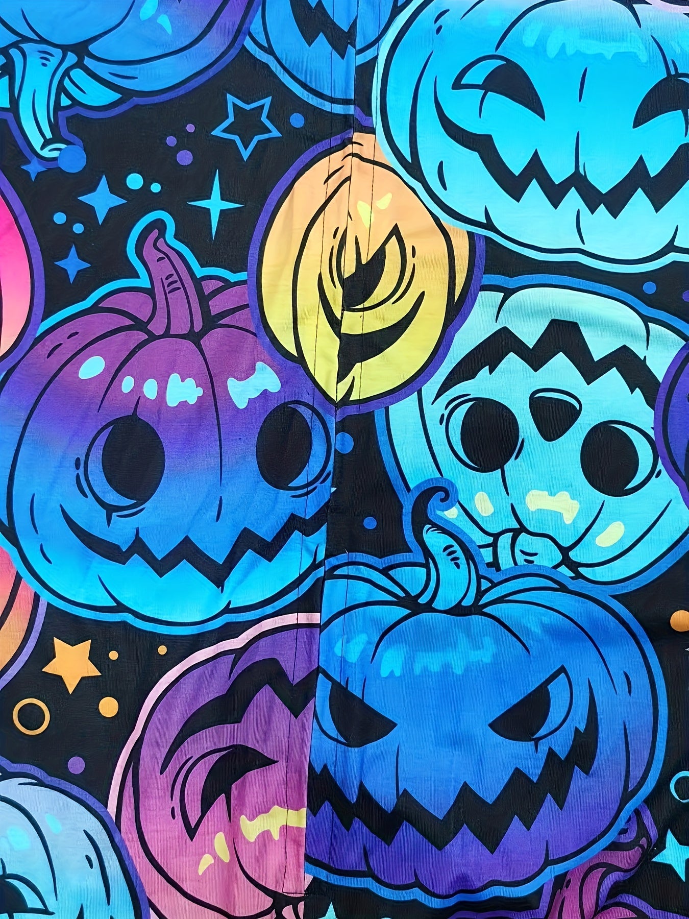 Pumpkin Print Hooded Jumpsuit Halloween Pajamas