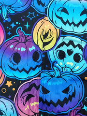 Pumpkin Print Hooded Jumpsuit Halloween Pajamas
