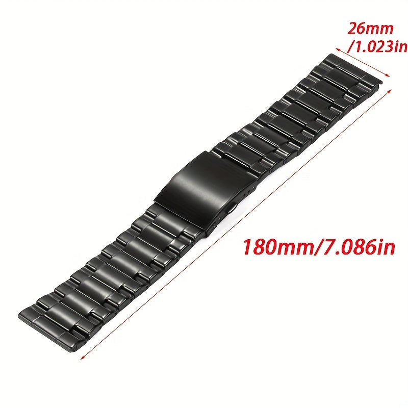 26mm Stainless Steel Watch Band Metal Bracelet Folding Clasp