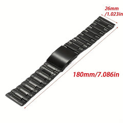 26mm Stainless Steel Watch Band Metal Bracelet Folding Clasp