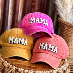 MAMA Patch Baseball Cap Candy Washed Distressed Sunscreen Dad Hats