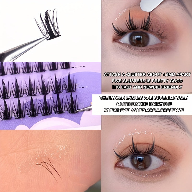 Sunflower Wheat Style False Eyelashes Set 10 Rows Easy to Use