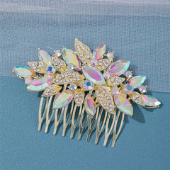 Girls Rhinestone Hairpin Crystal Leaf Hairpin