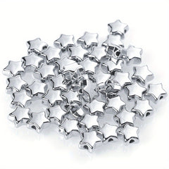 100pcs Multicolor Acrylic Star & Heart Spacer Beads DIY Jewelry Making