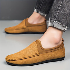 Men's Suede Loafer Shoes Comfy Slip On Moccasin Shoes