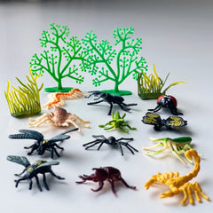 Insect Plant Model Set 16pcs Scorpion Spider Ladybug Stick Insect Centipede