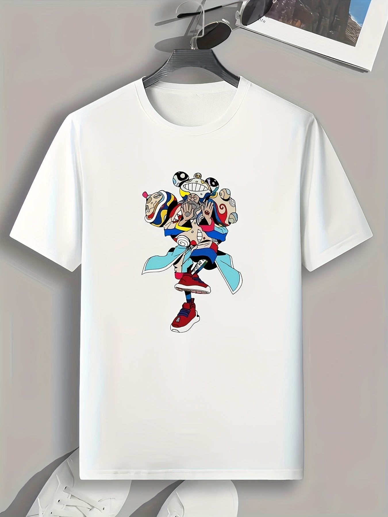 Cartoon Print Men's Sports Tshirt Graphic Tee Summer Outdoor Fitness Clothes