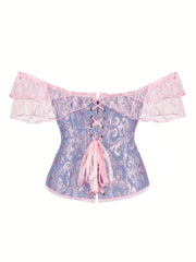 Lace Trim Corset Bustier Tummy Control Body Shaper Lingerie