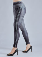 Denim Print Lifting Leggings Casual Sporty Skinny Leggings