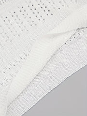 Hollow Knit Cami Top Solid V Neck Sleeveless Summer Women's Clothing