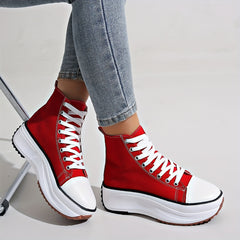 Women's Camo High Top Canvas Sneakers Lace Up Platform