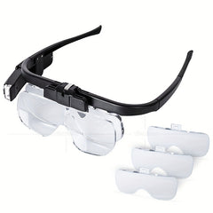Adjustable Head-mounted Magnifier 4.5X LED Light Rechargeable