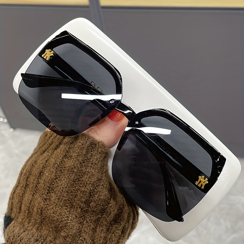 Oversized Square Frame Sunglasses UV Blocking