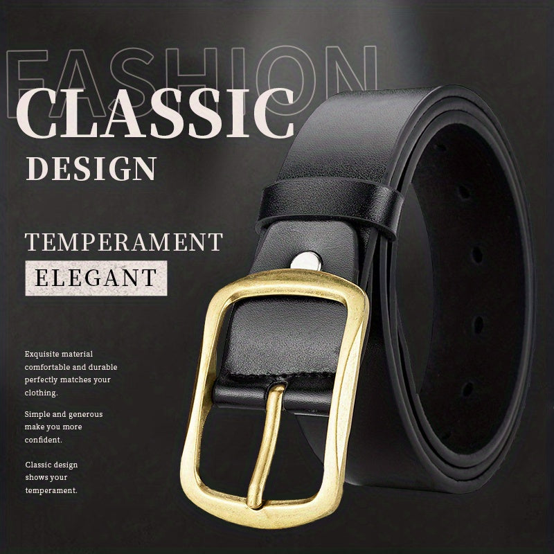 Men's Casual Buckle Belt PU Leather Unisex Decorative Accessories