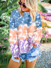 Long Sleeve Tie Dye Sports Sweatshirt Women's Pullover