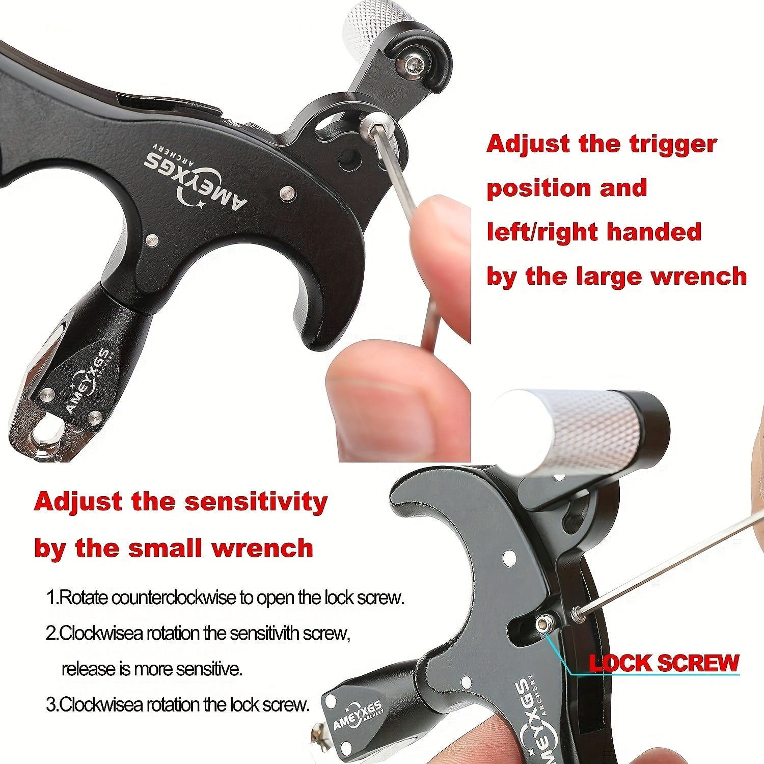 4Finger Archery Release 360 Rotatable Thumb Trigger for Compound Bow