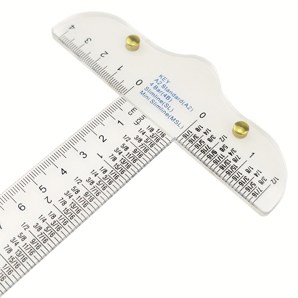 6-Inch T-Shape Acrylic Transparent Ruler - Crafting, Scrapbooking, Drafting