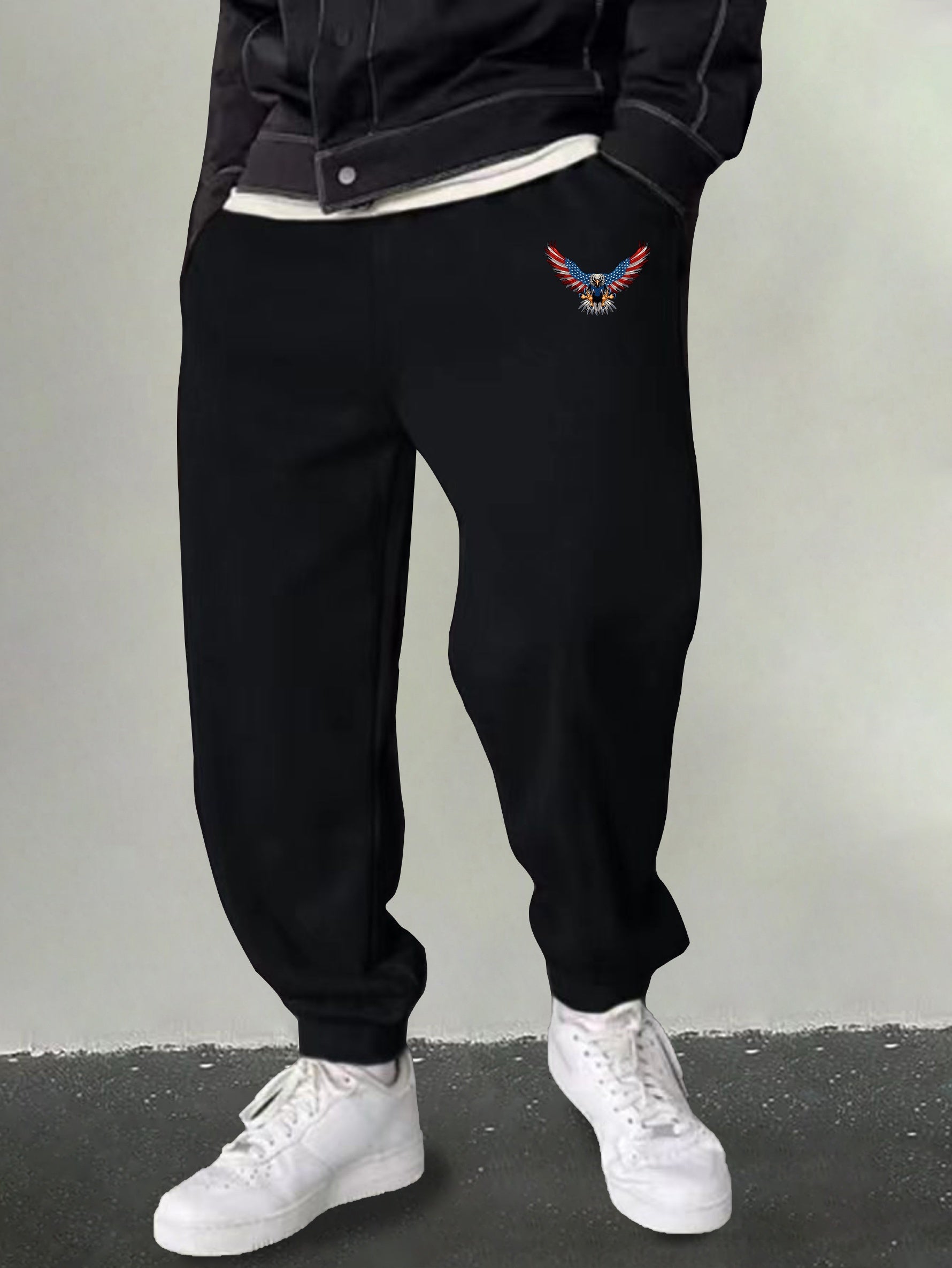Men's American Flag Eagle Print Joggers Casual Sweatpants