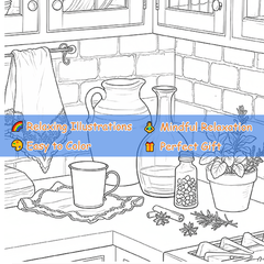 Cozy Corner Adult Coloring Book, 22 Pages, 20x20 cm, Birthday, Halloween, Xmas