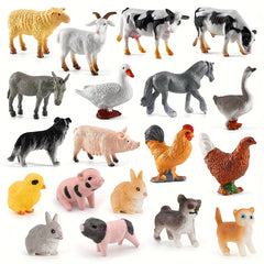 Realistic Poultry & Livestock Model Set Chicken Duck Goose Cow Sheep Pig Dog