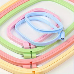 4pcs Colorful Plastic Embroidery Hoop Rectangular Frame for Cross Stitch