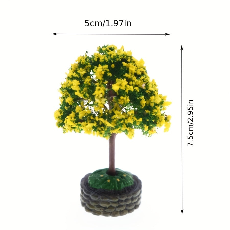 Miniature Dollhouse Garden Flower Trees Landscape Set