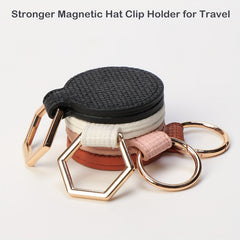 Magnetic Hat Clip Handbag Backpack Holder PU Leather Travel Accessories