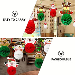 6pcs Christmas Swirl Garland Santa Claus Hanging Swirl Decoration