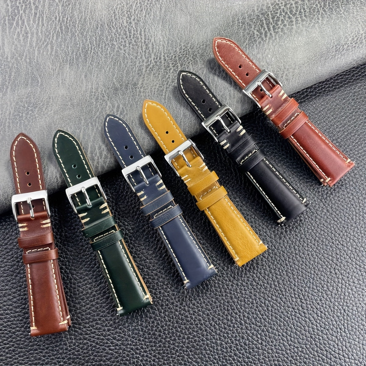 Cowhide Leather Strap Quick Release Watch Chain 20 22 24mm
