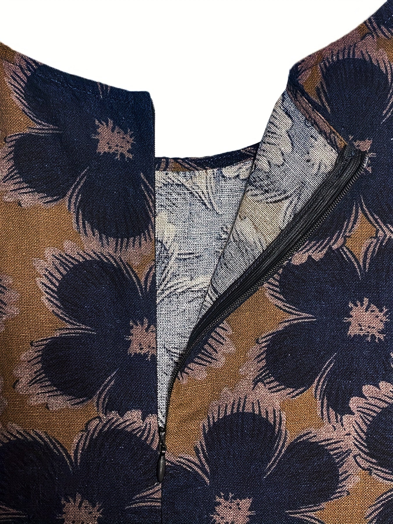 Floral Print Vintage Midi Dress Women's Clothing