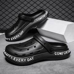 Men's Letter Print Quick Drying Anti-Skid Clogs Slippers